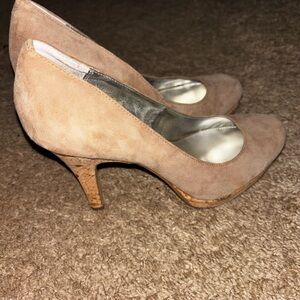 Elegant Tan Suede Women's Heels